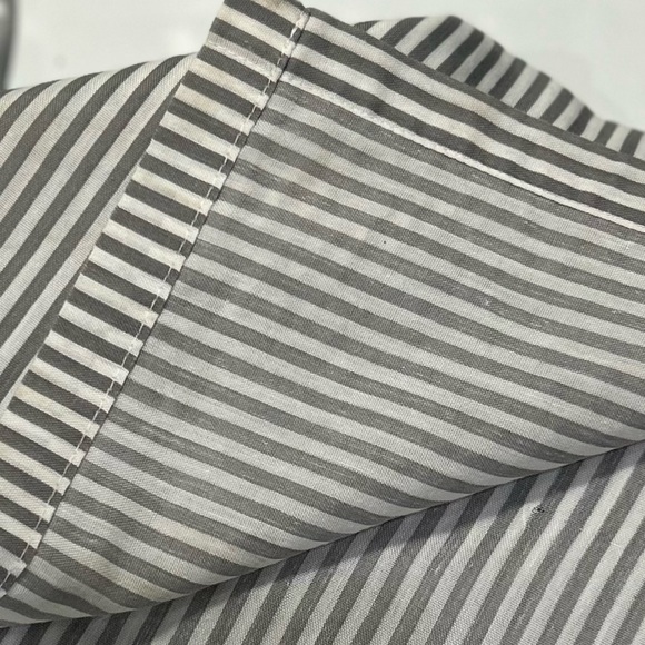 Pair of Handmade gray & white Lined Curtains - Picture 2 of 7